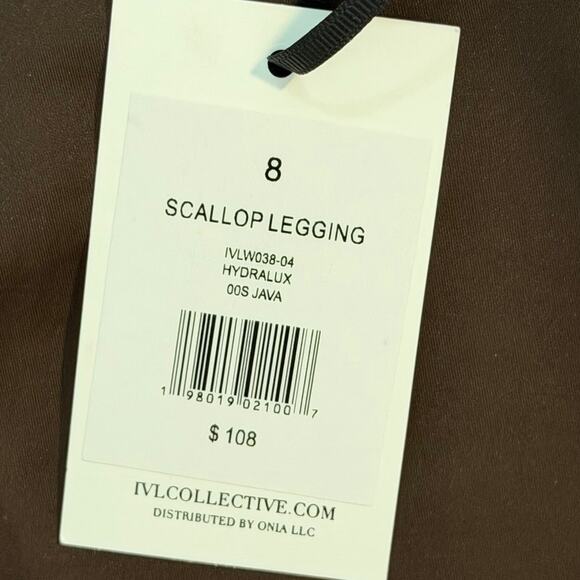 NWT IVL Collective Java Hydralux scalloped brown legging sz 8 Retail at $108 - Picture 6 of 8
